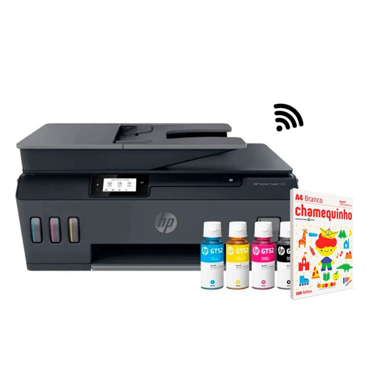 HP - Impresora Multifuncional HP 530 wifi ADF negro + papel