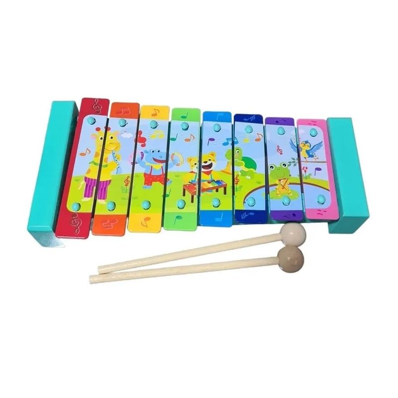 GENERICO - Xilófono de Madera Multicolor de Animales