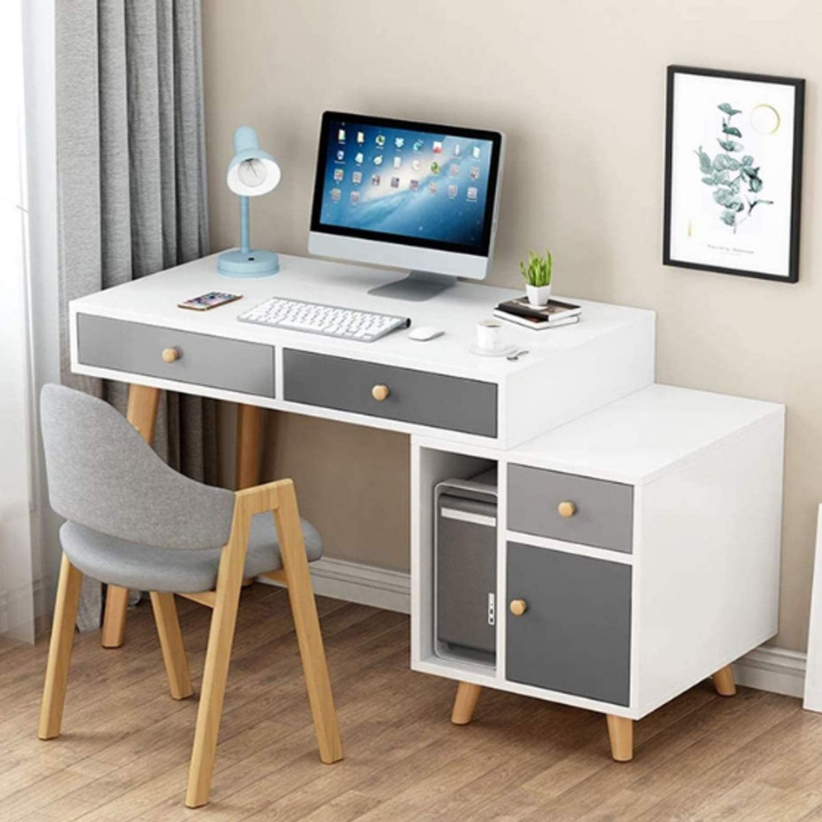 NACION MUEBLES - ESCRITORIO NACION MUEBLES CROMIX COLOR BLANCO