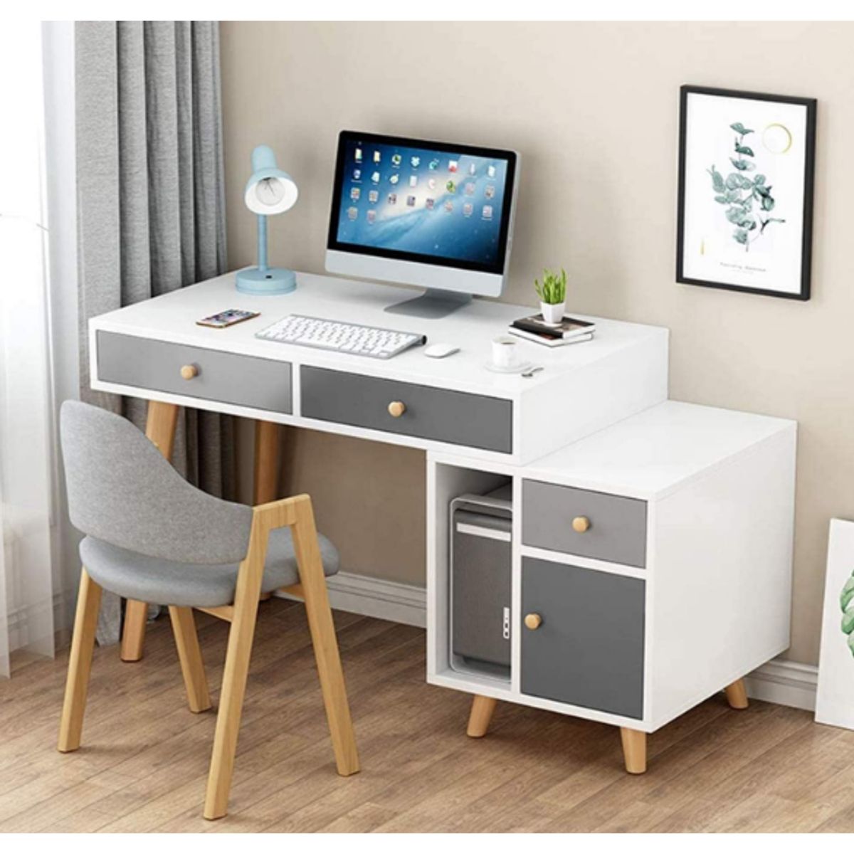 NACION MUEBLES - ESCRITORIO NACION MUEBLES CROMIX COLOR BLANCO