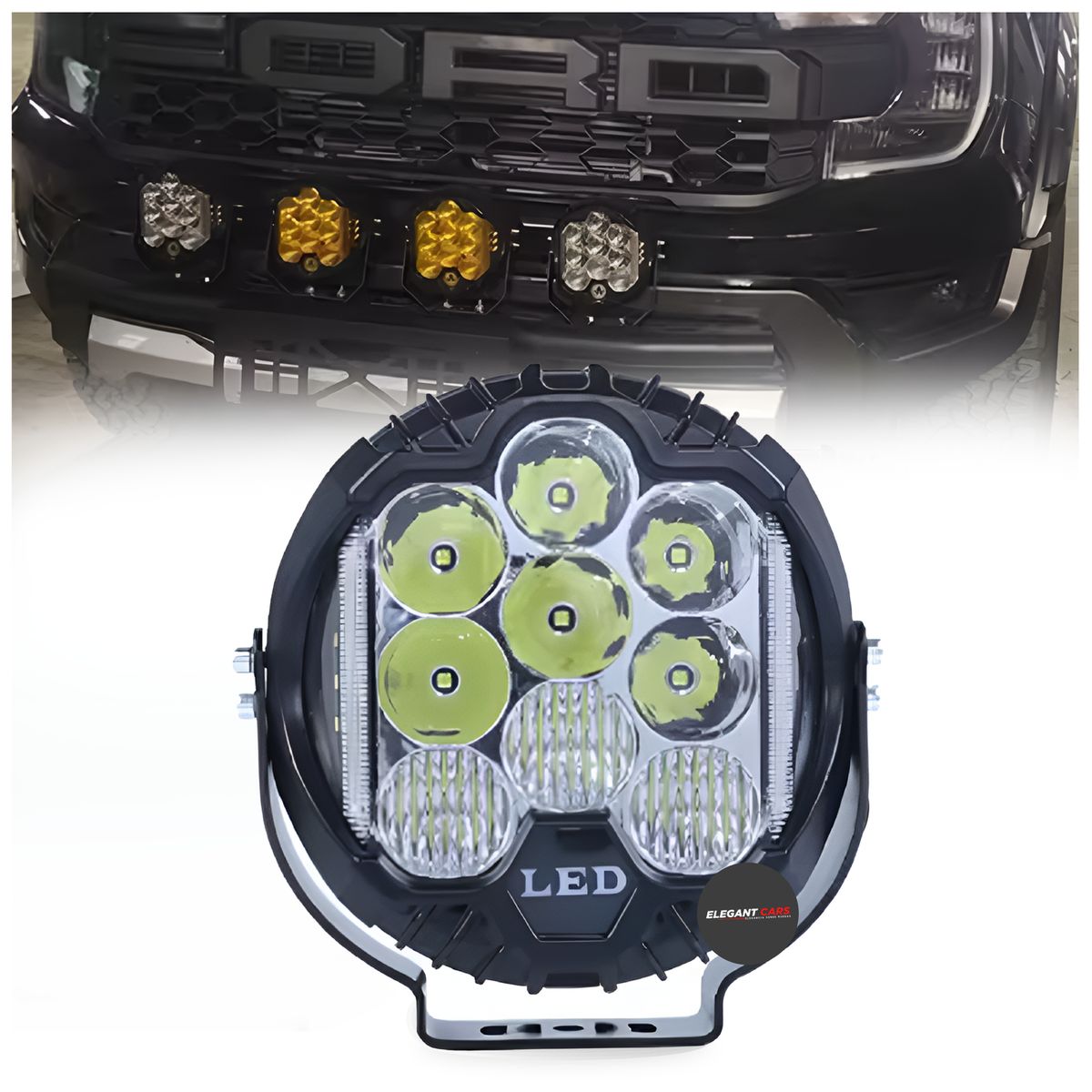 JET - Faro Led Modelo Force 6-5Pulg 80w Blanco Con DRL Ambar Par