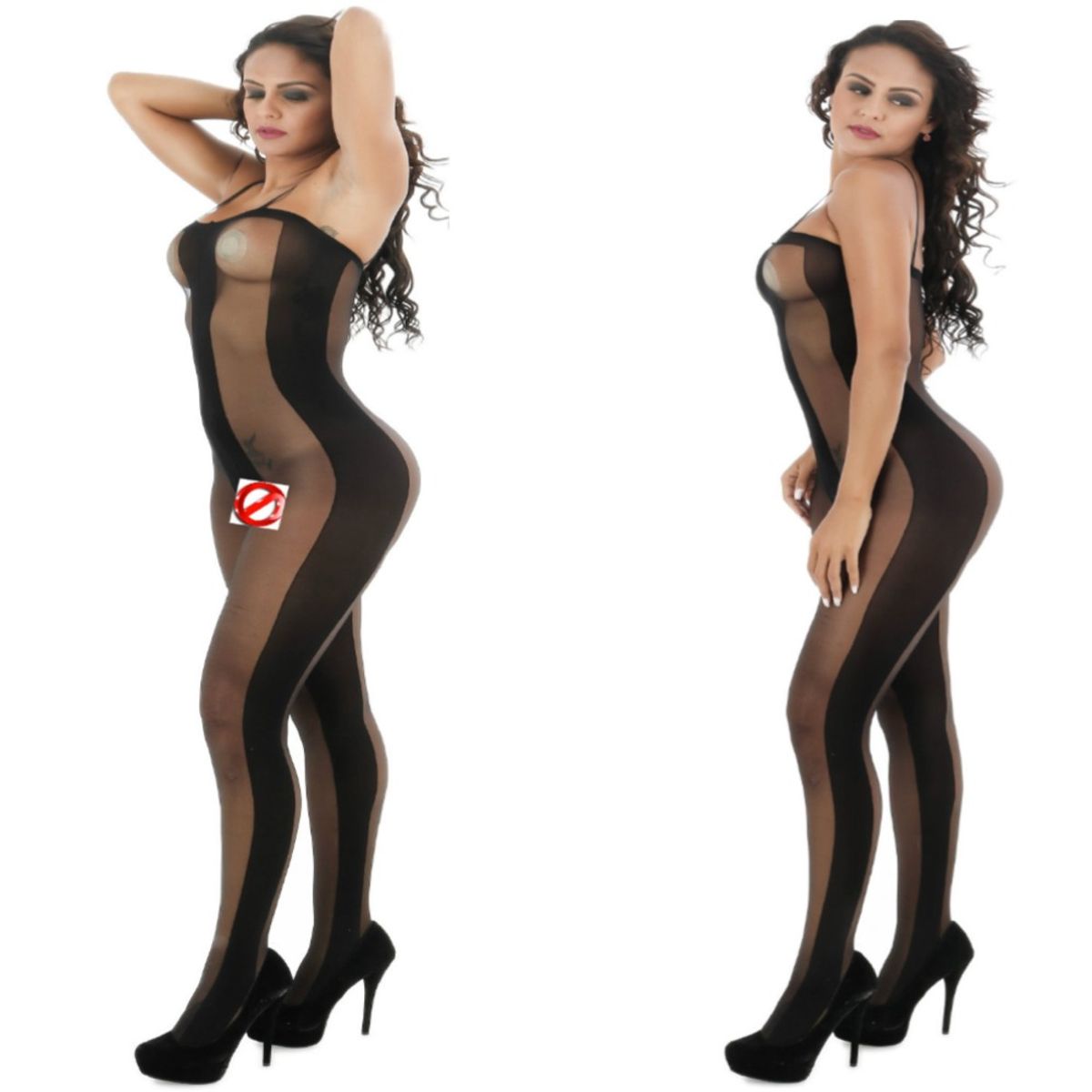 GENERICO - Enterizo con diseño de lineas abertura en la entrepierna estándar