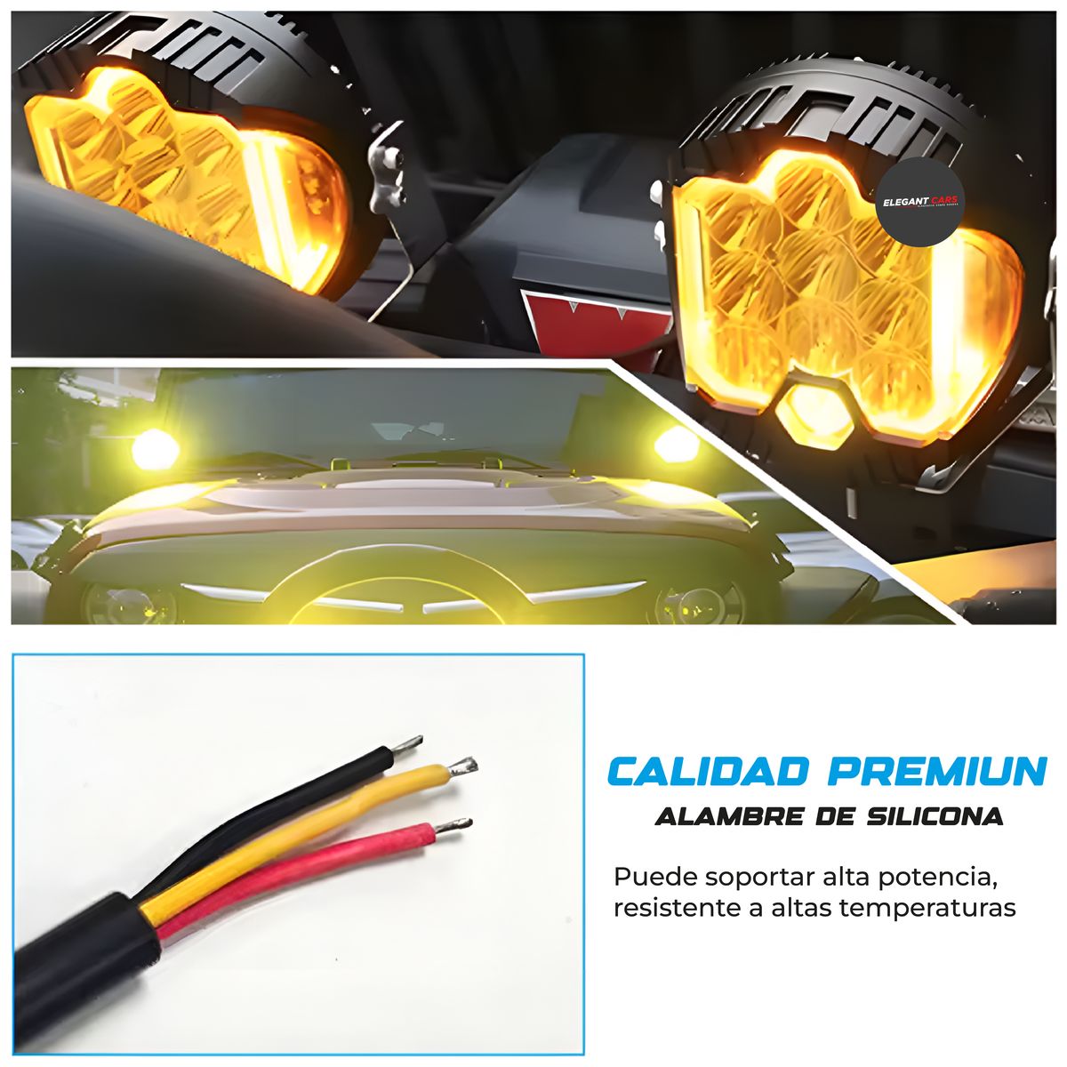 JEEP - Faro Led Modelo Force 6-5Pulg  Ambar Con DRL Ambar 1pcs