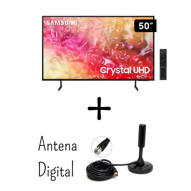 SAMSUNG - Televisor Samsung 50 Pulgadas Crystal UHD 4K Tizen OS UN50DU7000G + Antena Digital (2024)