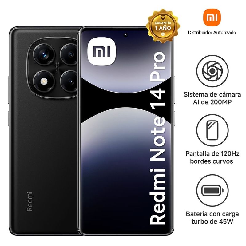 XIAOMI - XIAOMI REDMI NOTE 14 PRO 8GB 256GB NUEVO - NEGRO