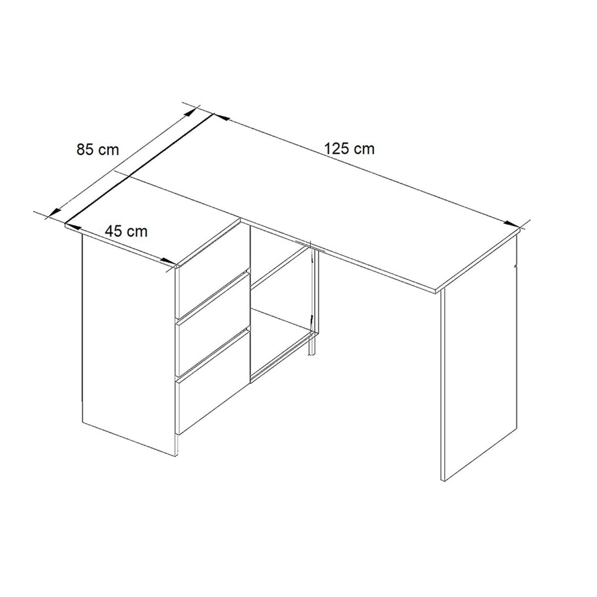 GENERICO - Escritorio en L Palmer Blanco Muebles Gaudi