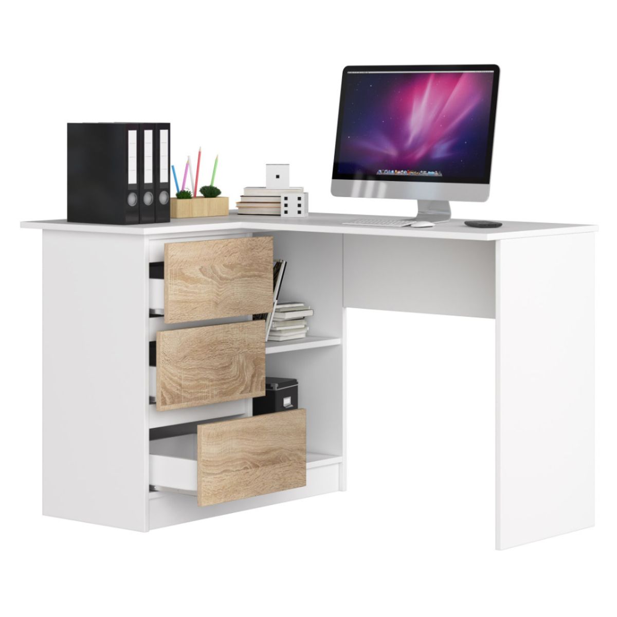 GENERICO - Escritorio en L Palmer Blanco y Duna Muebles Gaudi