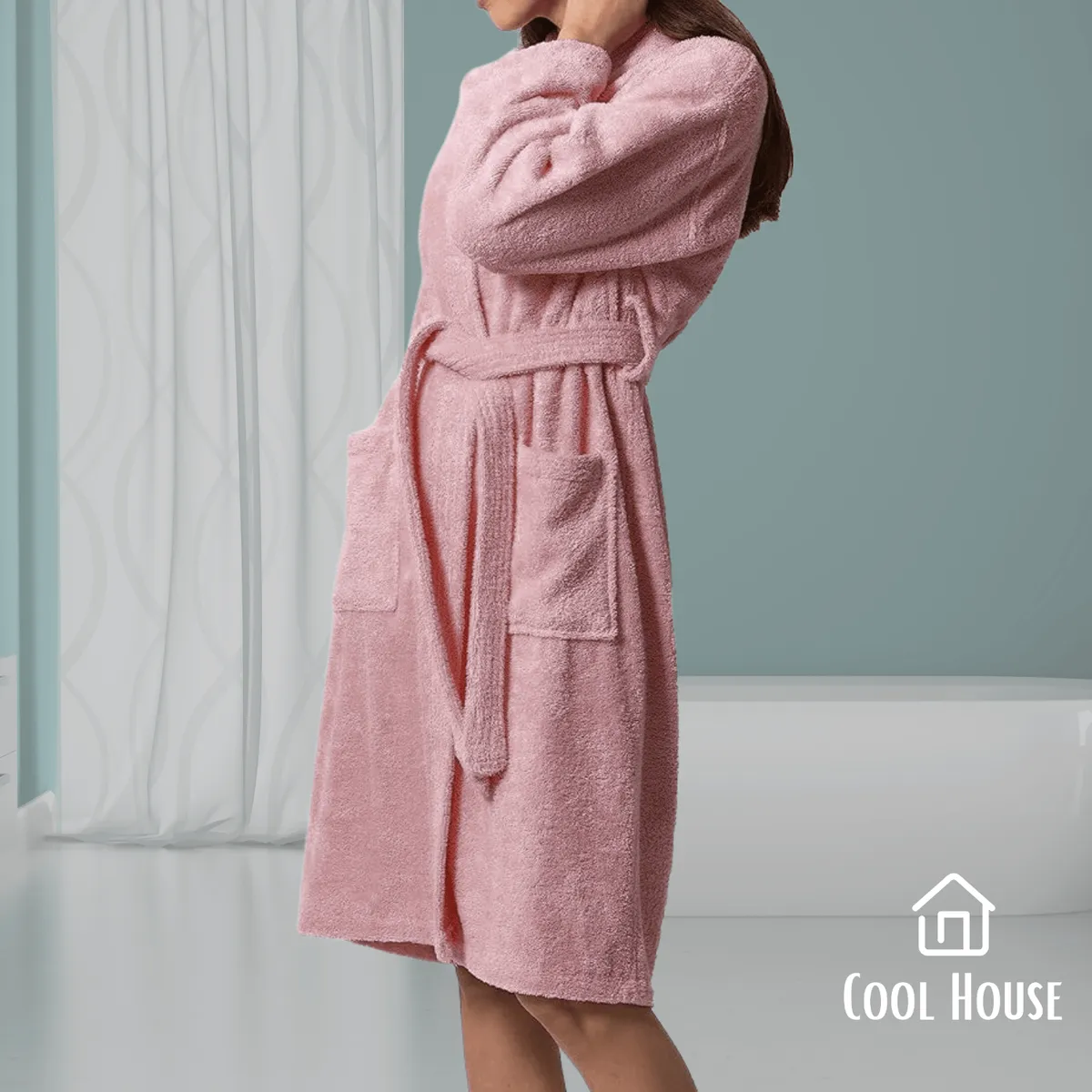 GENERICO - Bata de baño unisex Cool House Santina 100% algodón