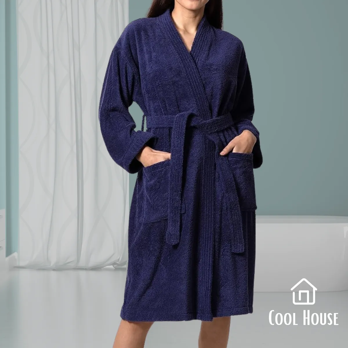 GENERICO - Bata de baño unisex Cool House Santina 100% algodón