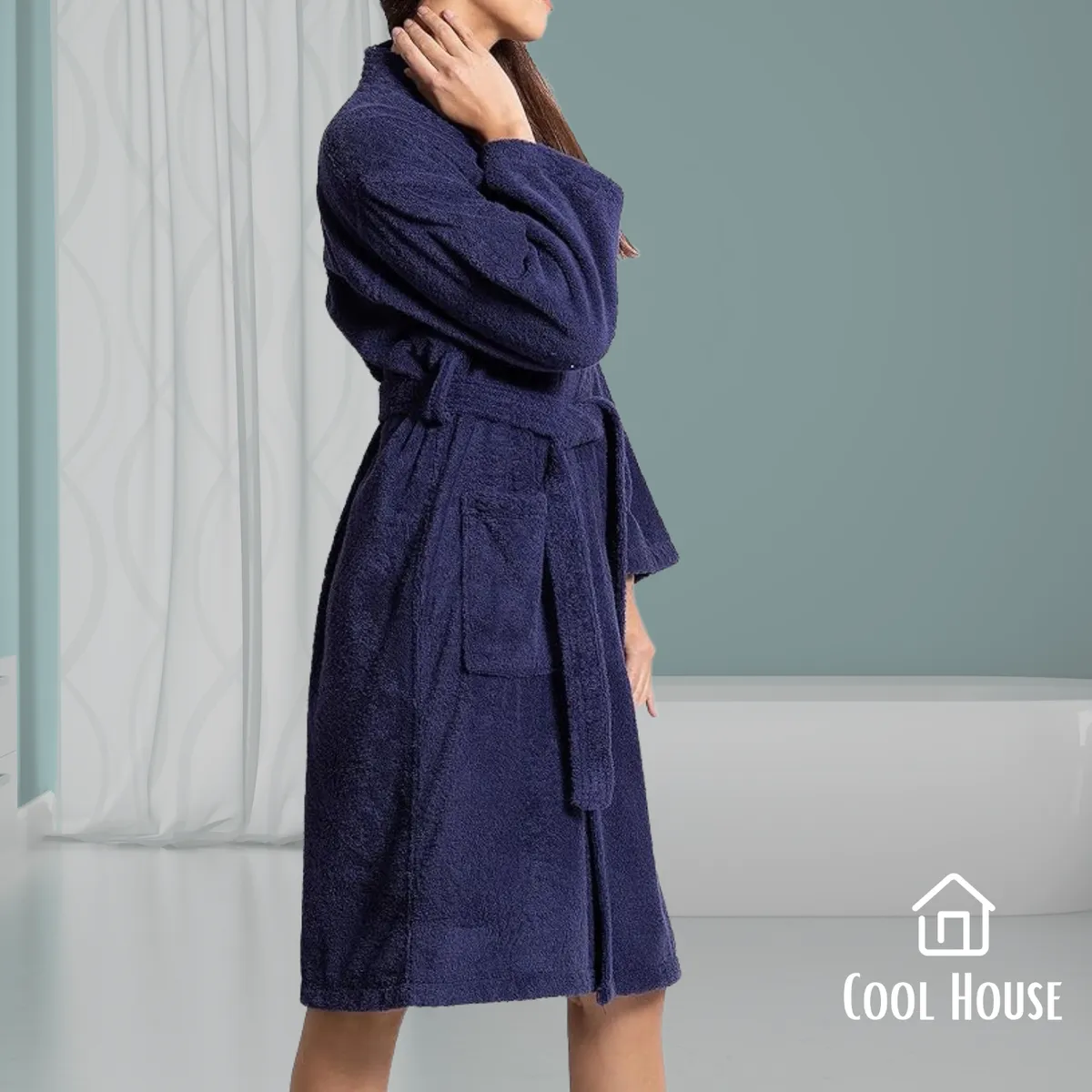 GENERICO - Bata de baño unisex Cool House Santina 100% algodón