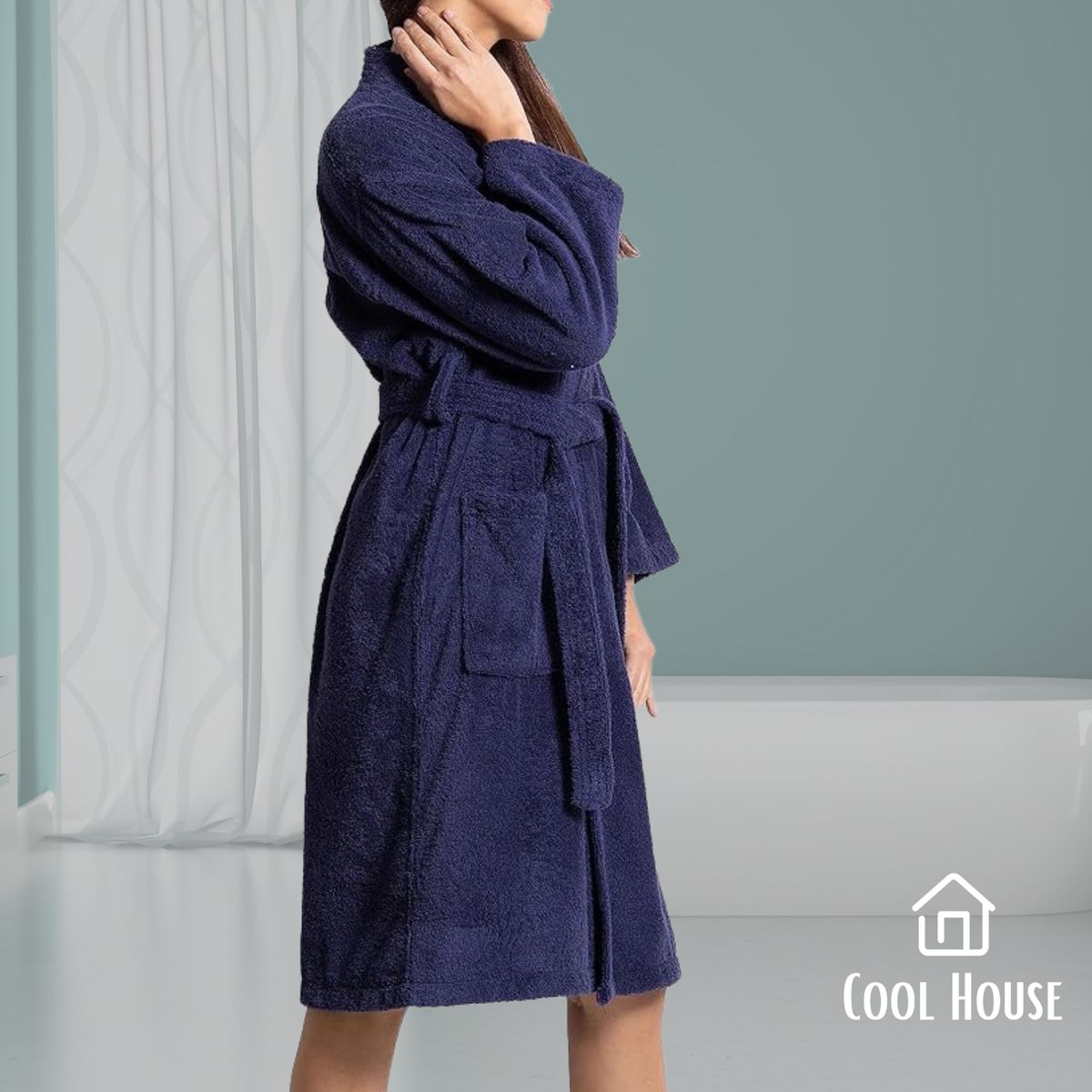 GENERICO - Bata de baño unisex Cool House Santina 100% algodón