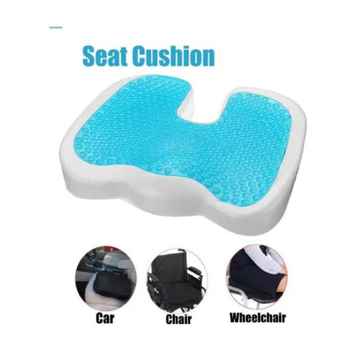 GENERICO - Asiento Cojin Gel Ortopedico Cervical y Lumbar Memoria Funda