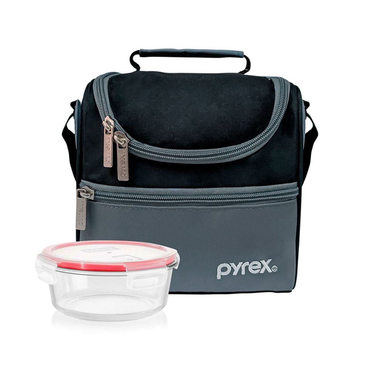 PYREX - Lonchera Pyrex Negro y Gris Termica + Taper 400 Sulpi  - 300345