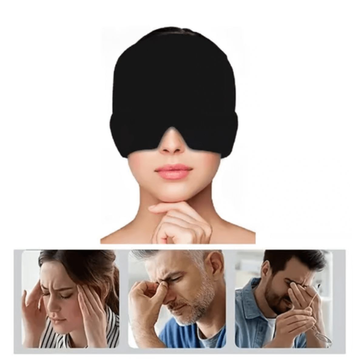 GENERICO - Gorro Para Aliviar el Dolor de Cabeza y Migraña - negro