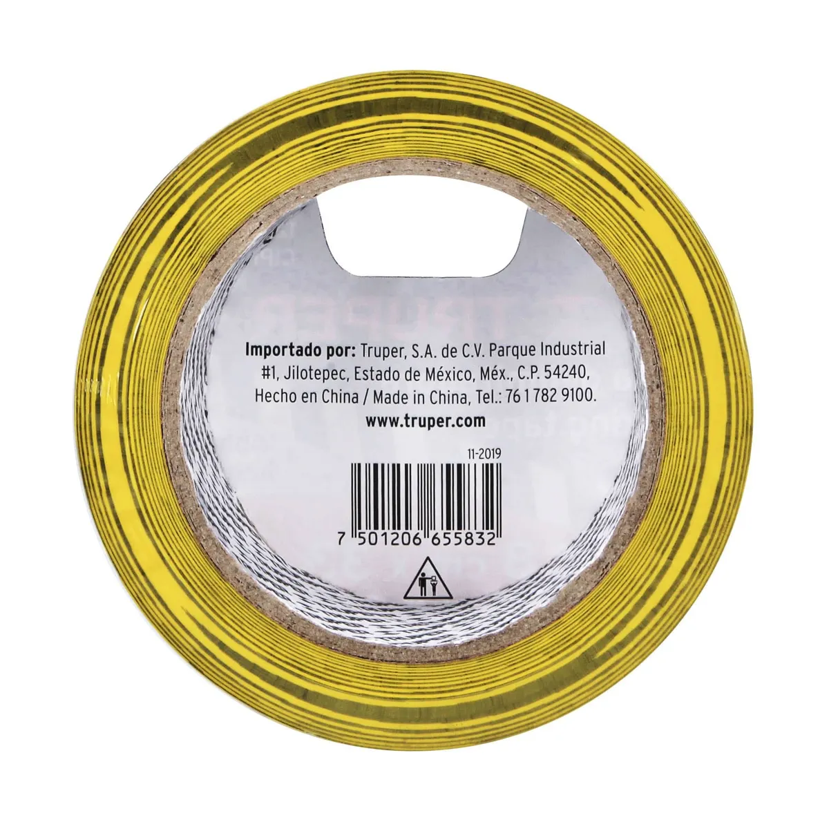 TRUPER - Rollo de 33 m de cinta delimitadora amarilla / negro, Truper