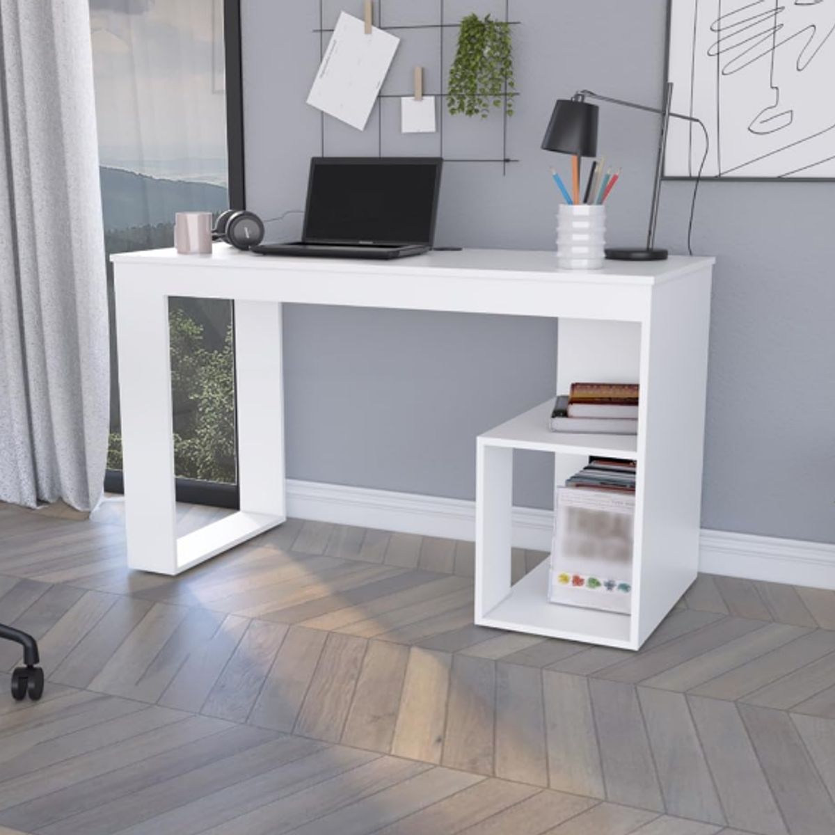 NACION MUEBLES - ESCRITORIO NACION MUEBLES REDRUM COLOR BLANCO