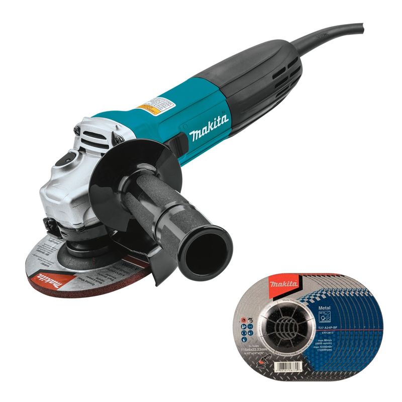 MAKITA - ESMERIL 4½" 720W (GA4530) + 10 DISCOS DE DESBASTE 4½" (D-74485) MAKITA