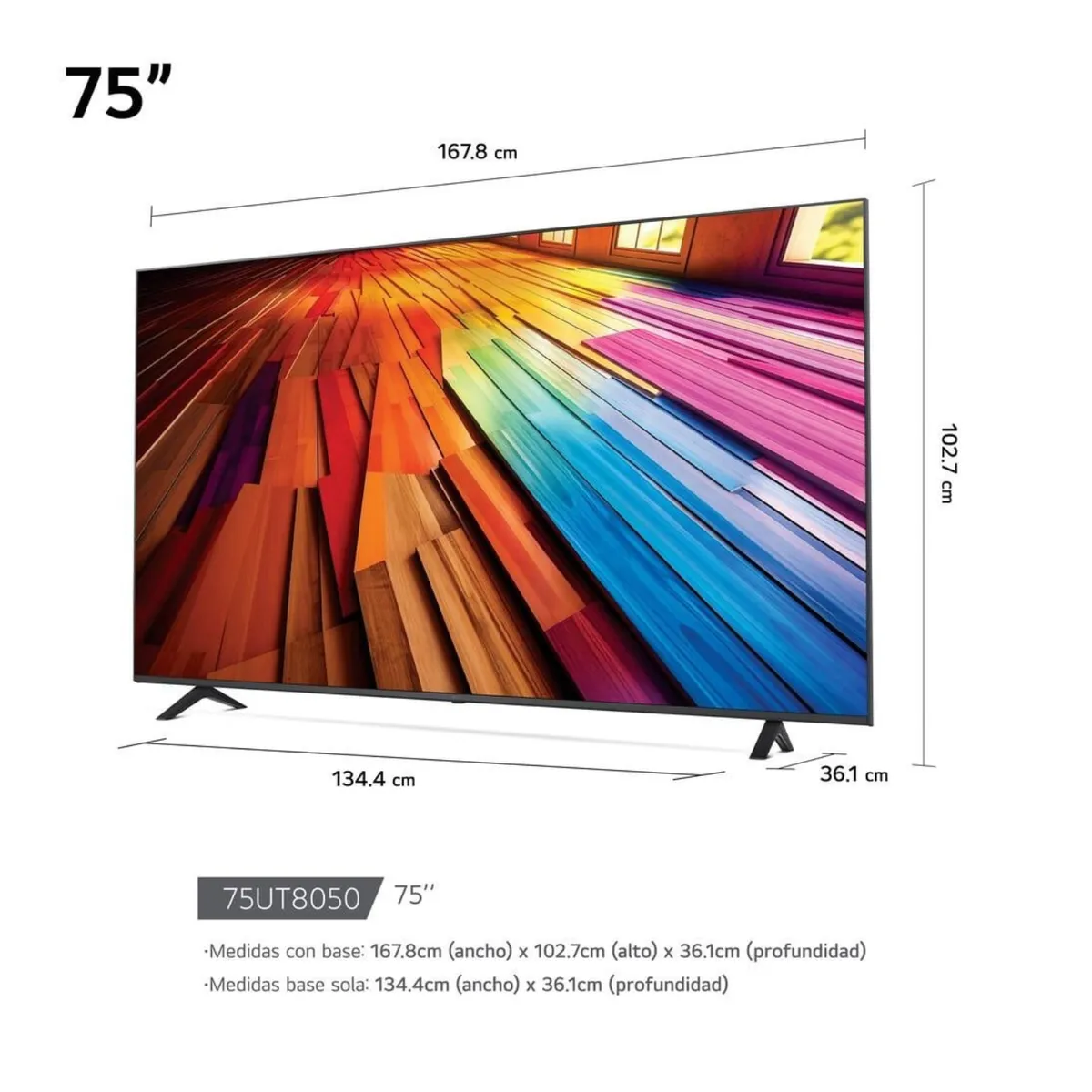 LG - TELEVISOR LG LED 4K ULTRA HD 75 SMART TV CON THINQ AI 75UT8050PSB 2024