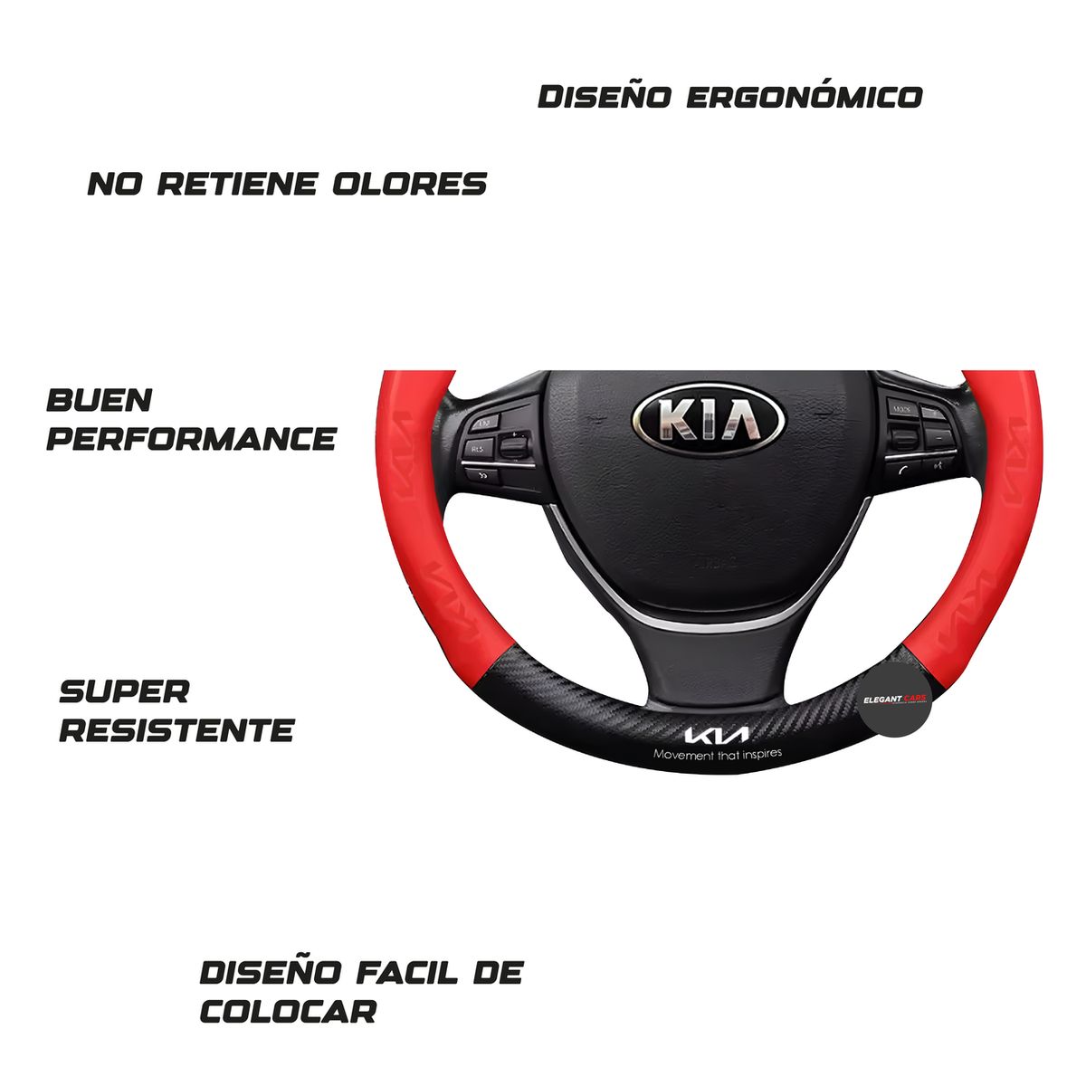 KIA - Funda De Volante Premiun KIA Rojo