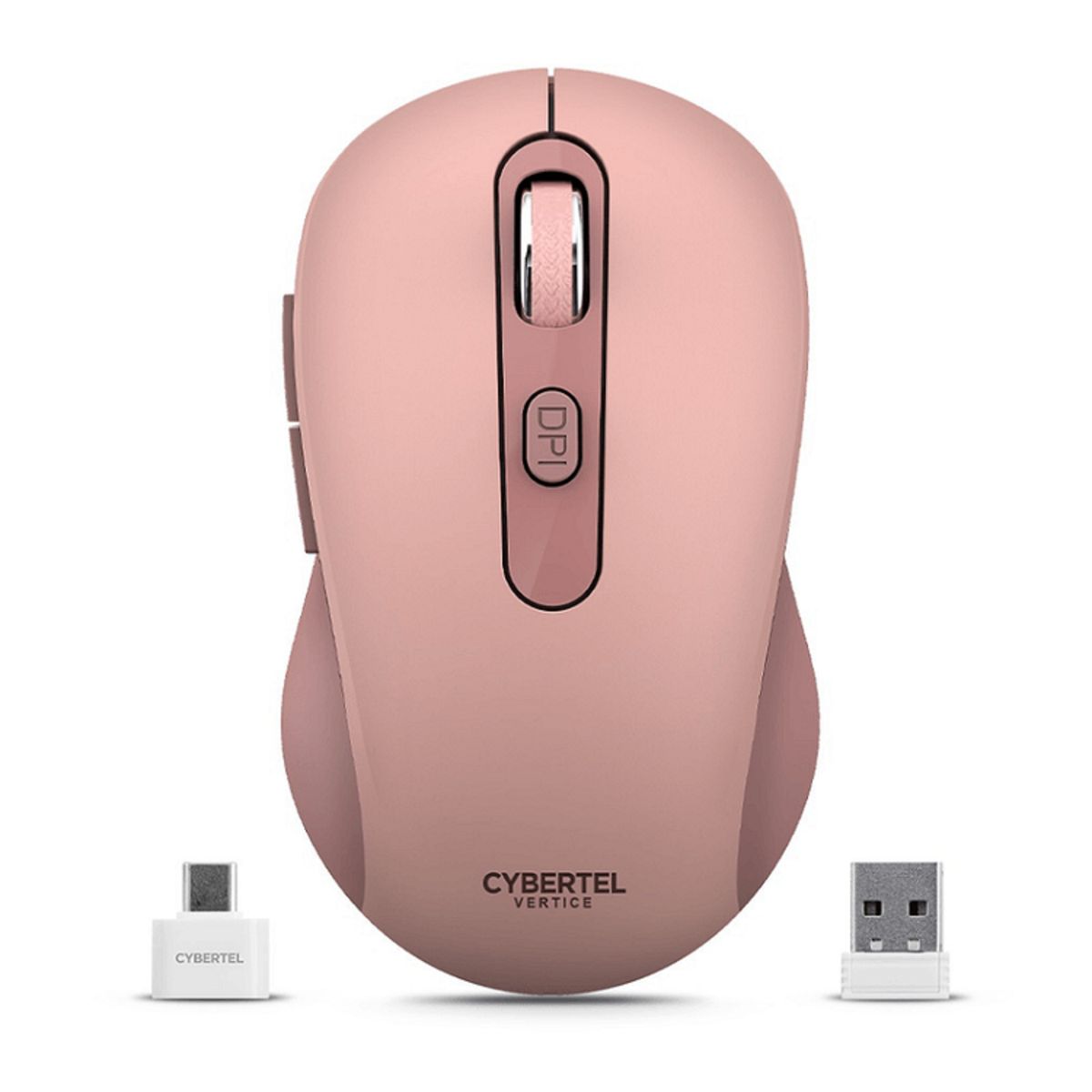 CYBERTEL - Mouse Bluetooth Vertice CYB M709-3M Inalambrico Recargable USB C pink