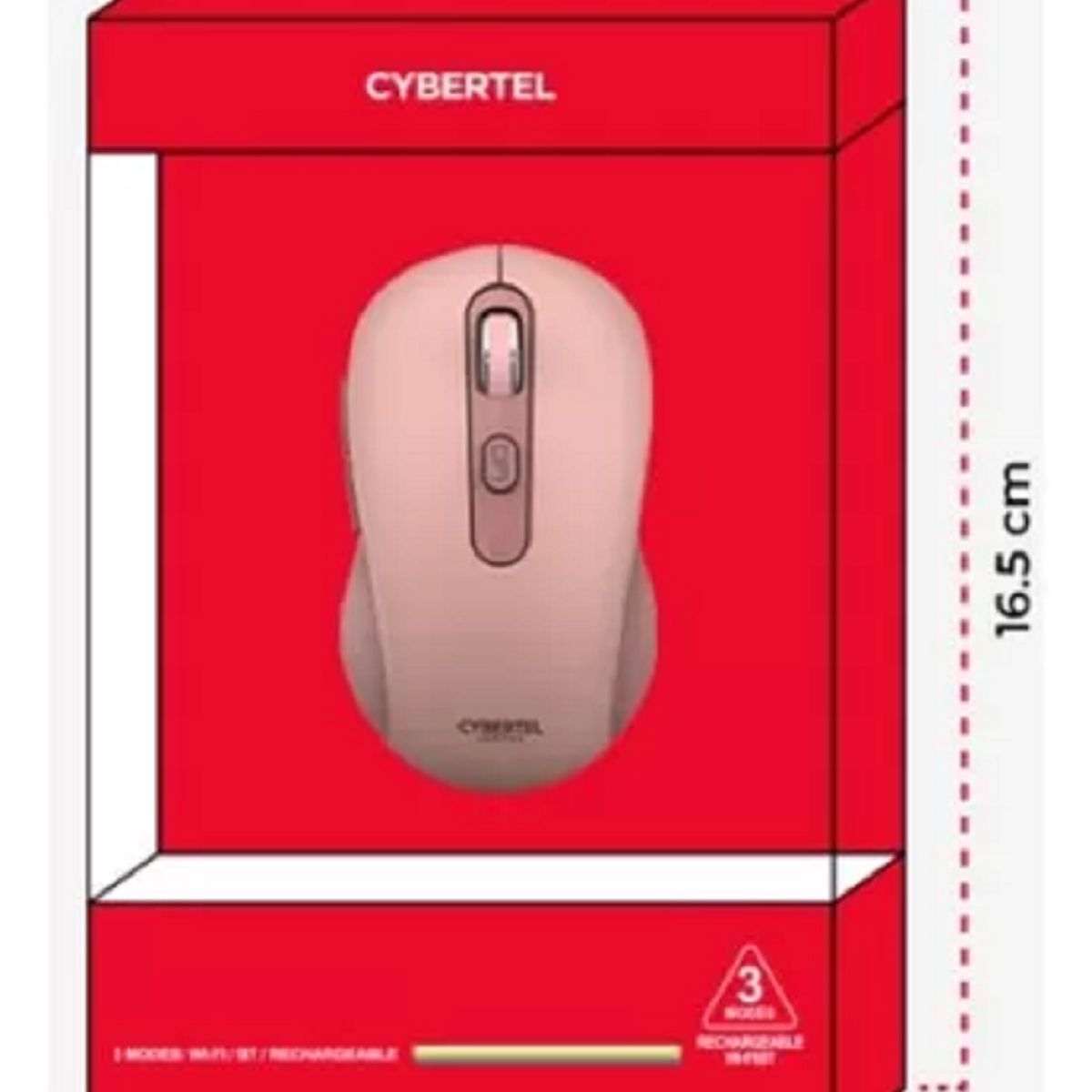 CYBERTEL - Mouse Bluetooth Vertice CYB M709-3M Inalambrico Recargable USB C pink