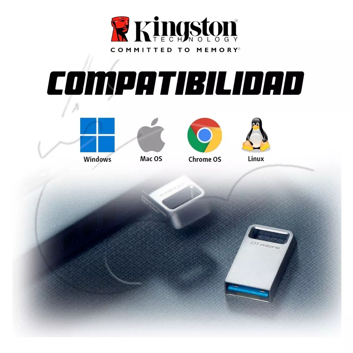 KINGSTON - Memoria Usb Kingston Datatraveler 64gb Usb 3.2 De Acero.