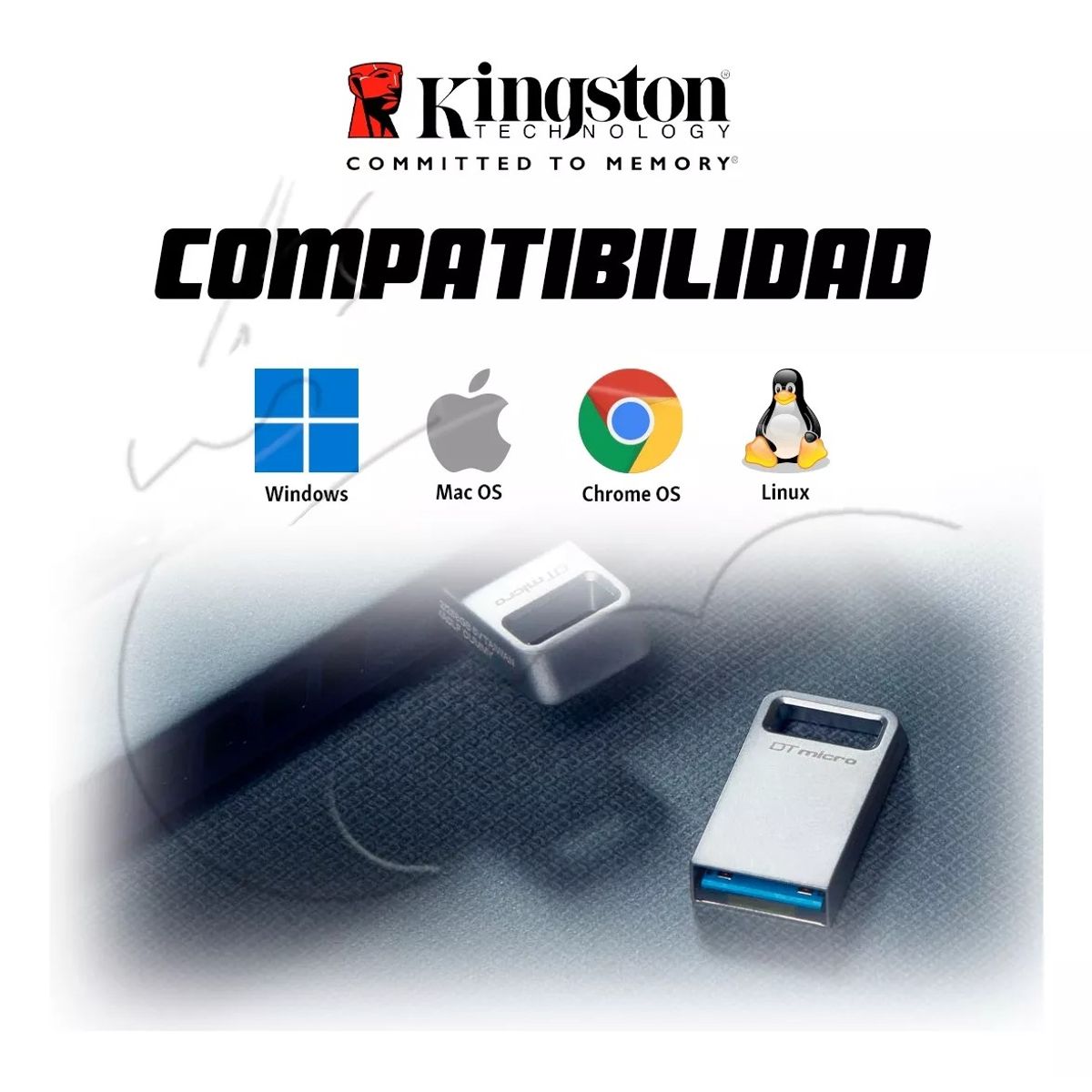 KINGSTON - Memoria Usb Kingston Datatraveler 64gb Usb 3.2 De Acero.