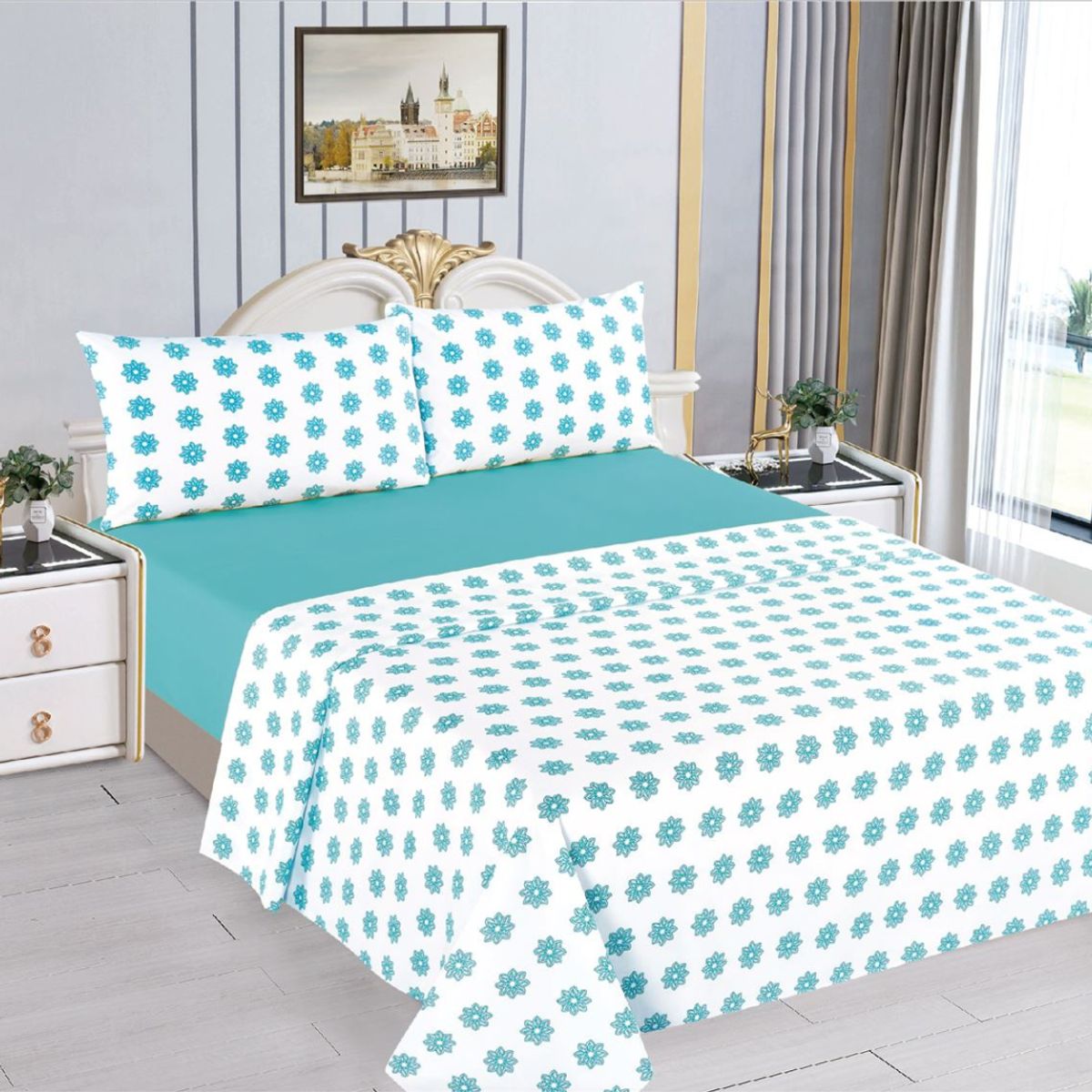 CASATEX - JUEGO DE SABANAS CASATEX CON DISEÑO 2 PLZ