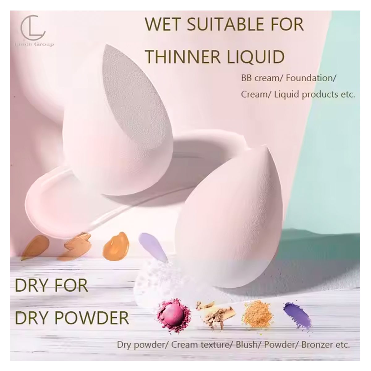 GENERICO - Juego de 4 Esponjas para Maquillaje Beauty Blender en Frasco