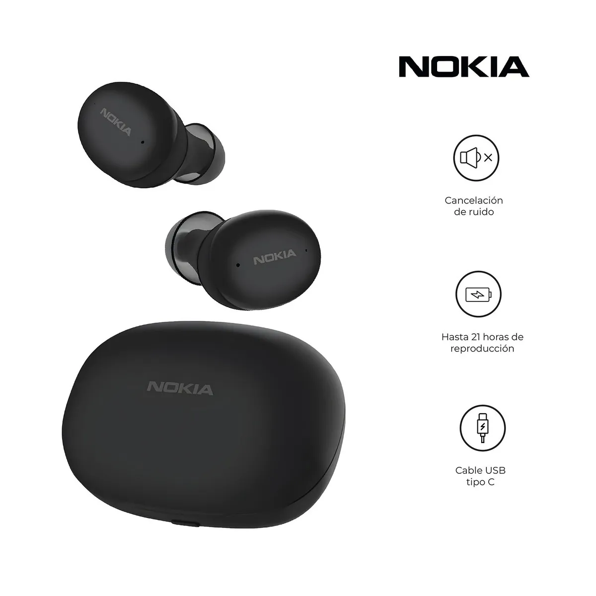 NOKIA - Audifonos Comfort Earbuds Pro ANC Bth Ipx5 21hrs-Negro- TWS-631W
