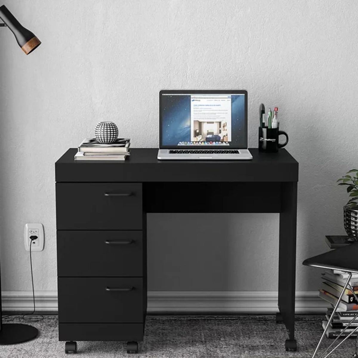 GENERICO - Escritorio Moderno Mogami Negro R&R MUEBLES