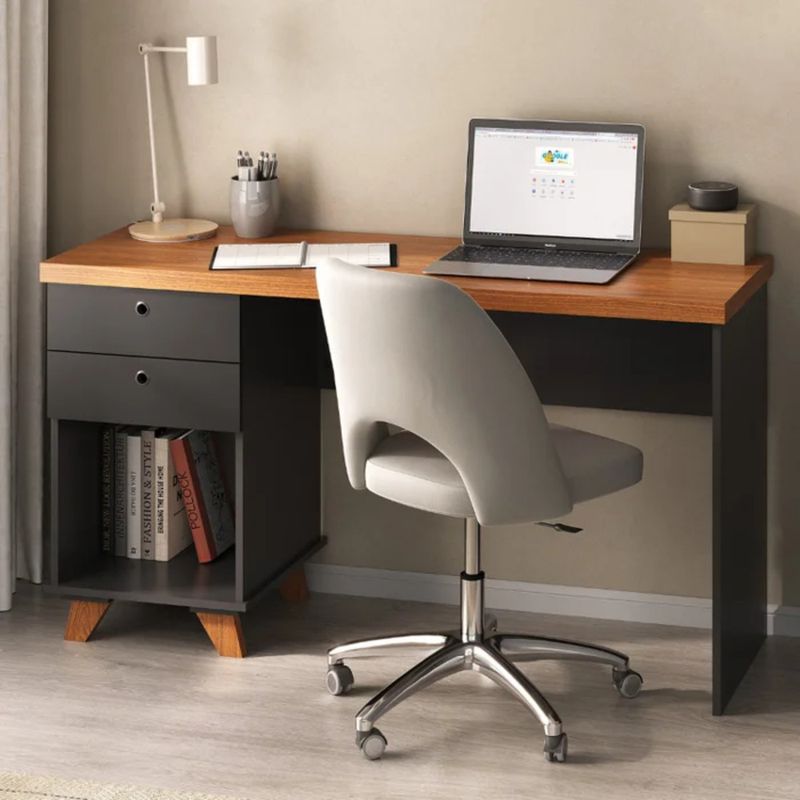 GENERICO - Escritorio Moderno Fuwa Negro y Marrón R&R MUEBLES