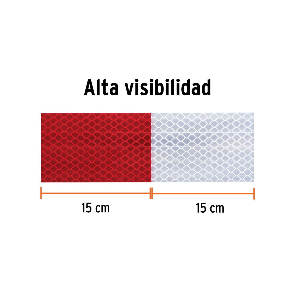 TRUPER - Rollo de 9 m x 2" de cinta reflejante de PVC, Truper
