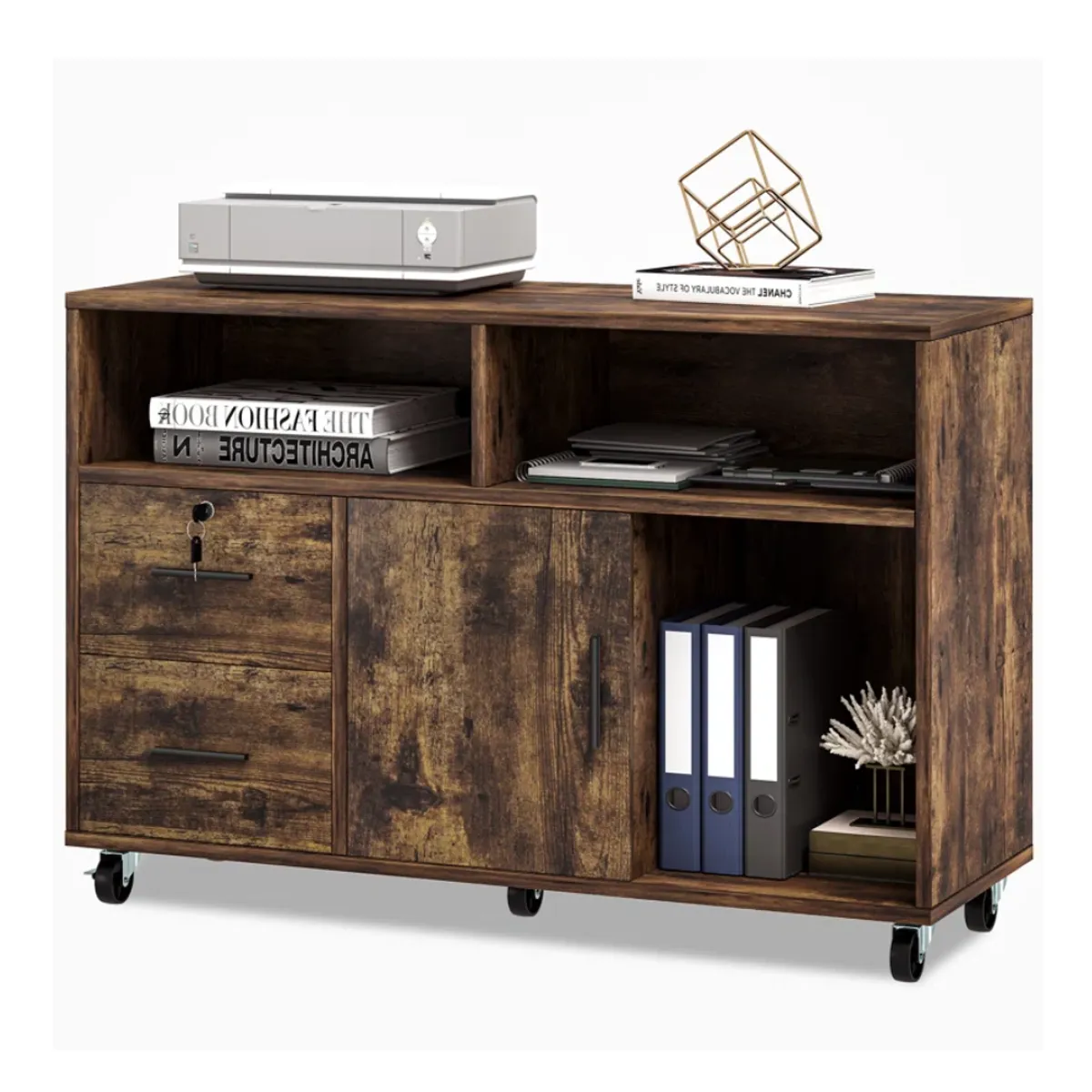 GENERICO - Archivador Portaimpresora Riku Caramelo Muebles Gaudi