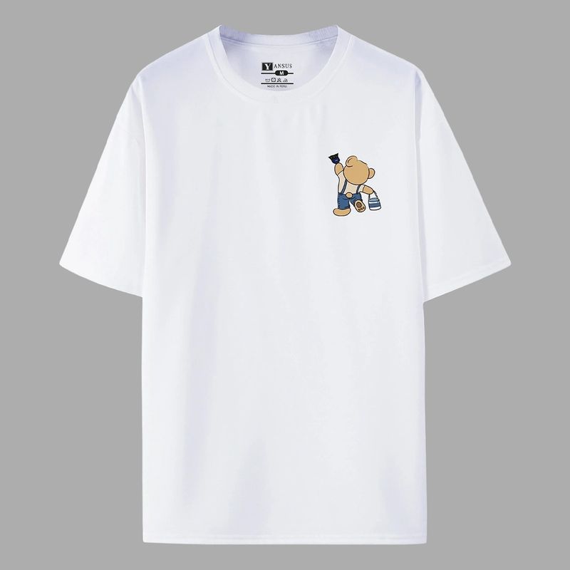 YANSUS - Polo Hombre Yansus Beige Negro Oso Draw it Bear