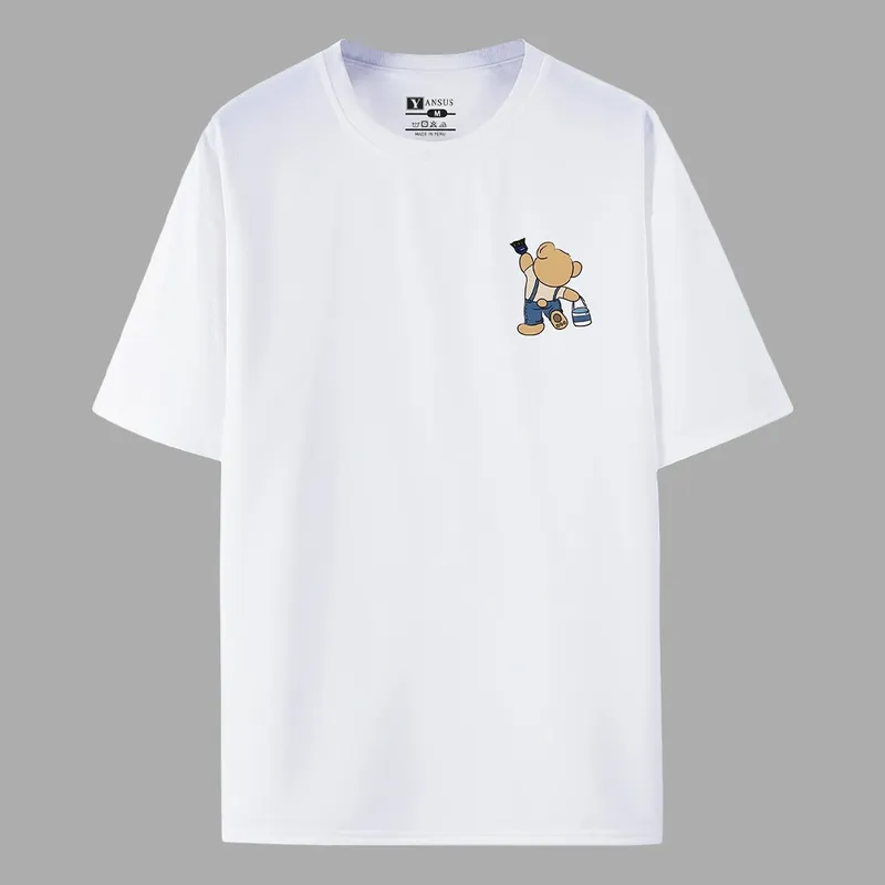 YANSUS - Polo Hombre Yansus Beige Negro Oso Draw it Bear