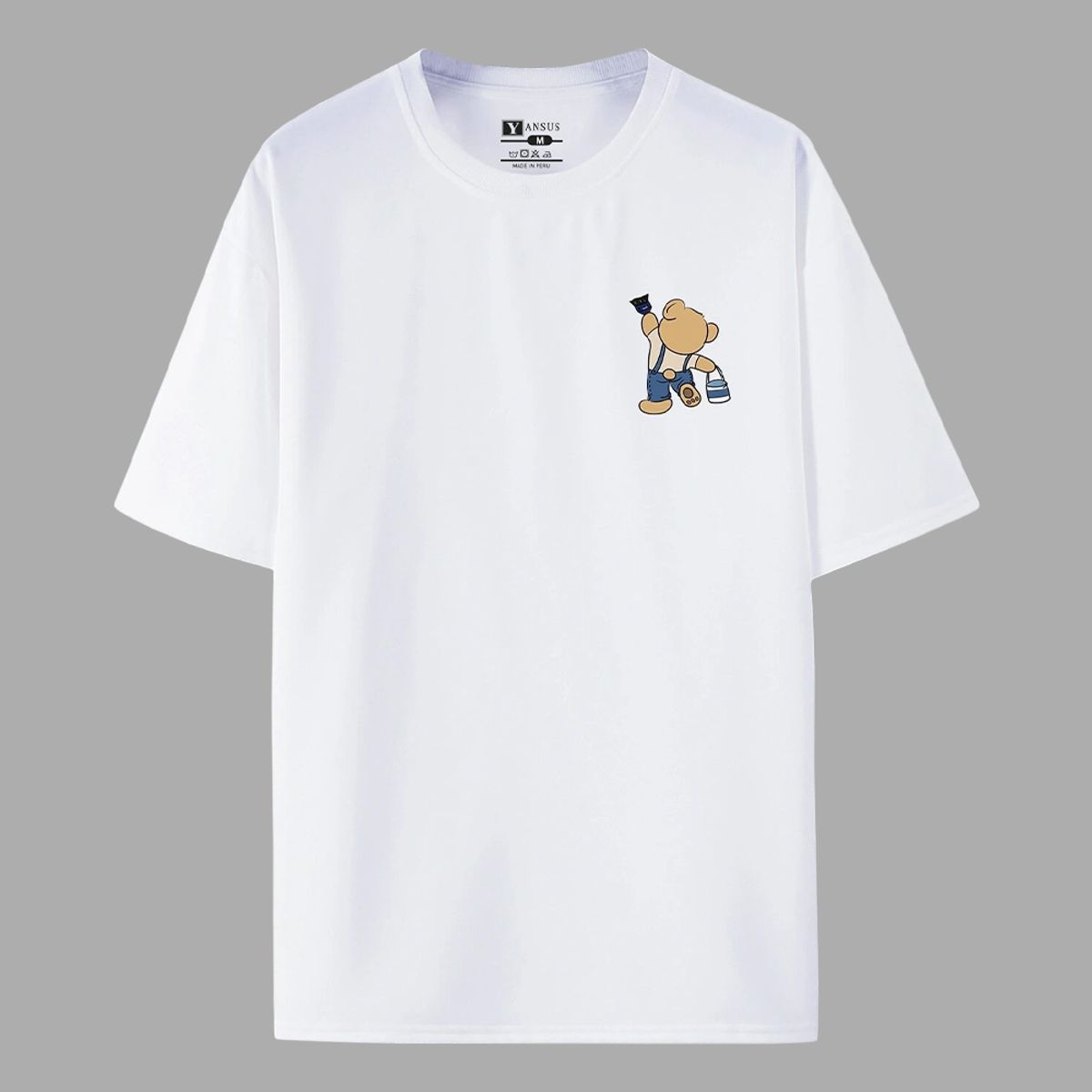 YANSUS - Polo Hombre Yansus Beige Negro Oso Draw it Bear