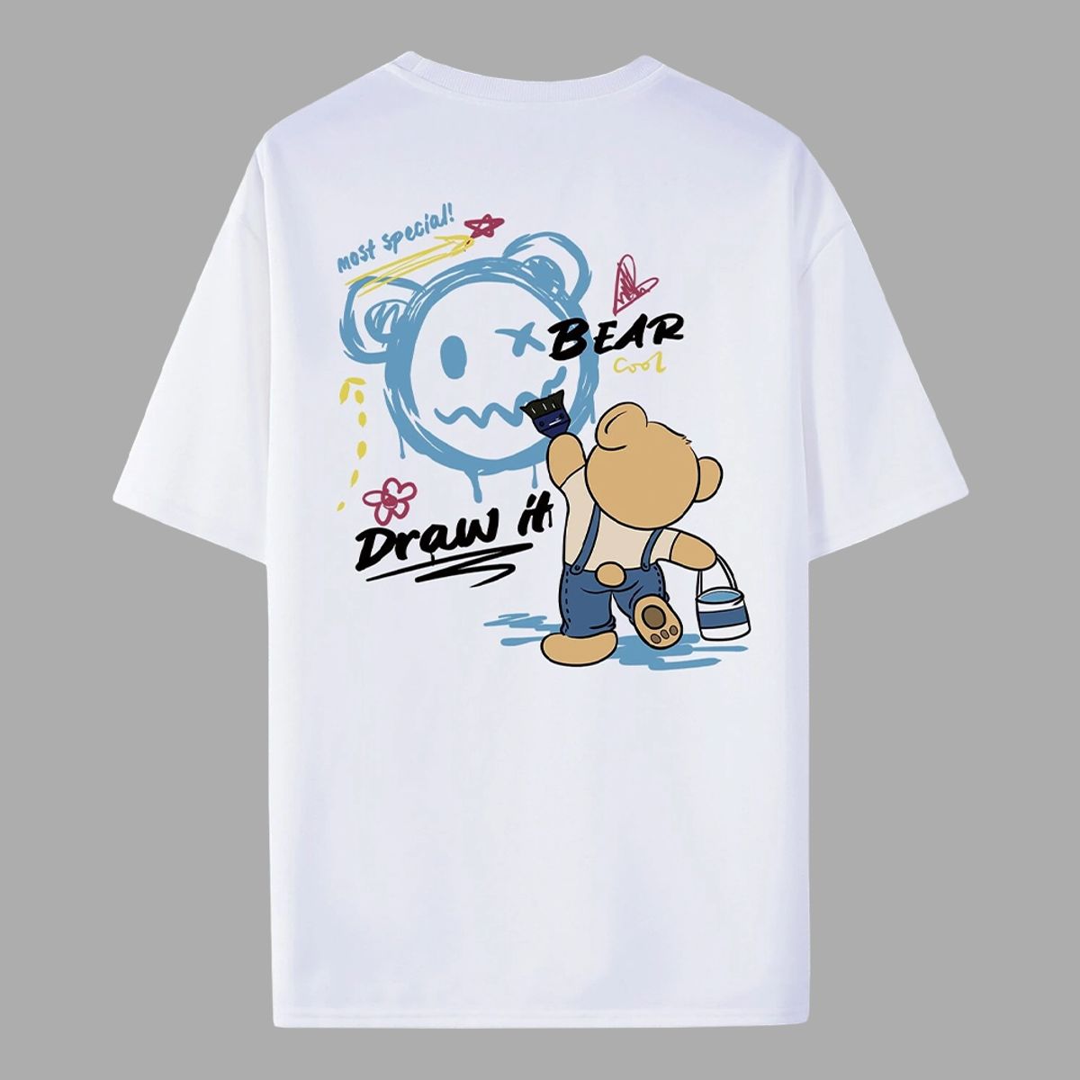 YANSUS - Polo Hombre Yansus Beige Negro Oso Draw it Bear