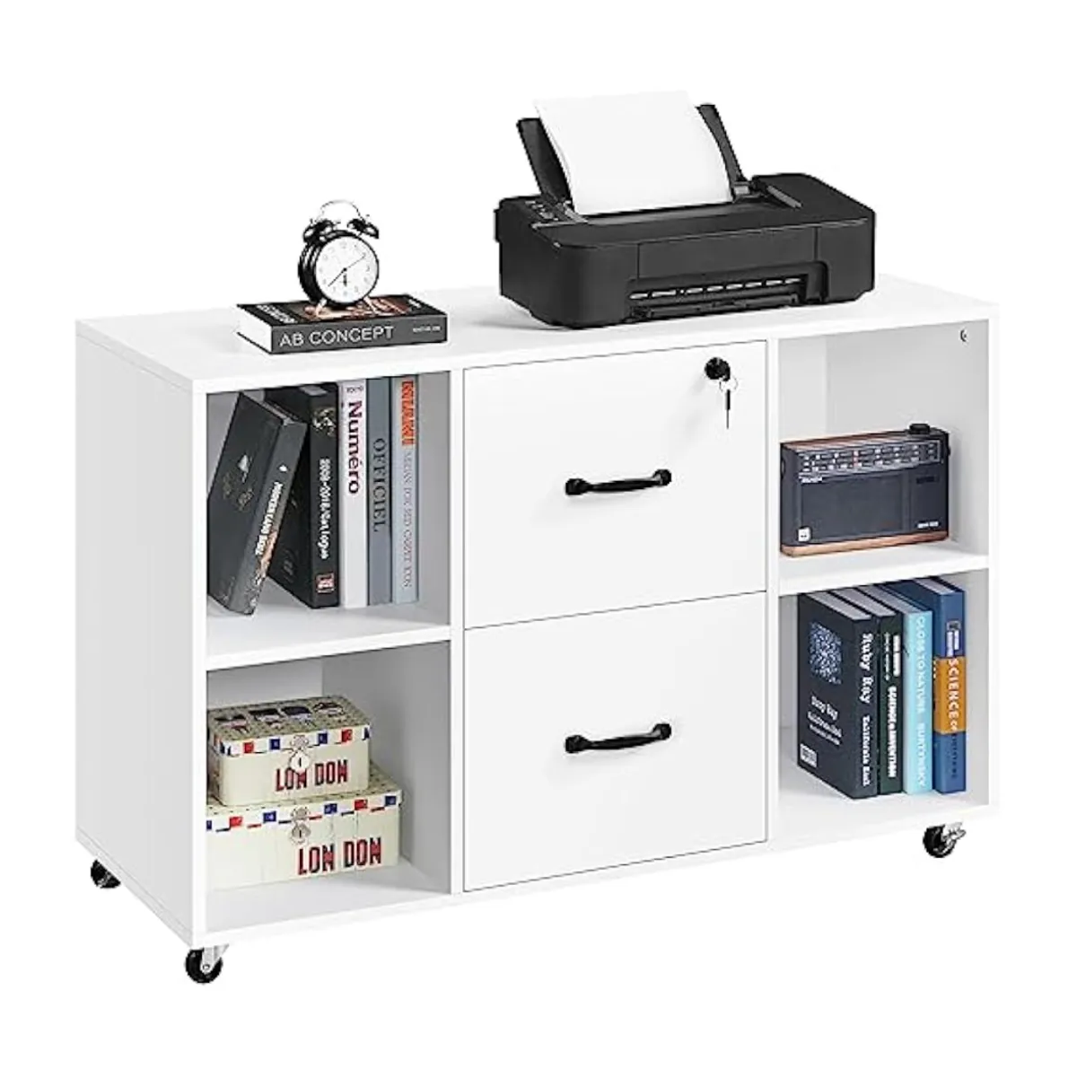 GENERICO - Archivador Portaimpresora Delmira Blanco Muebles Gaudi