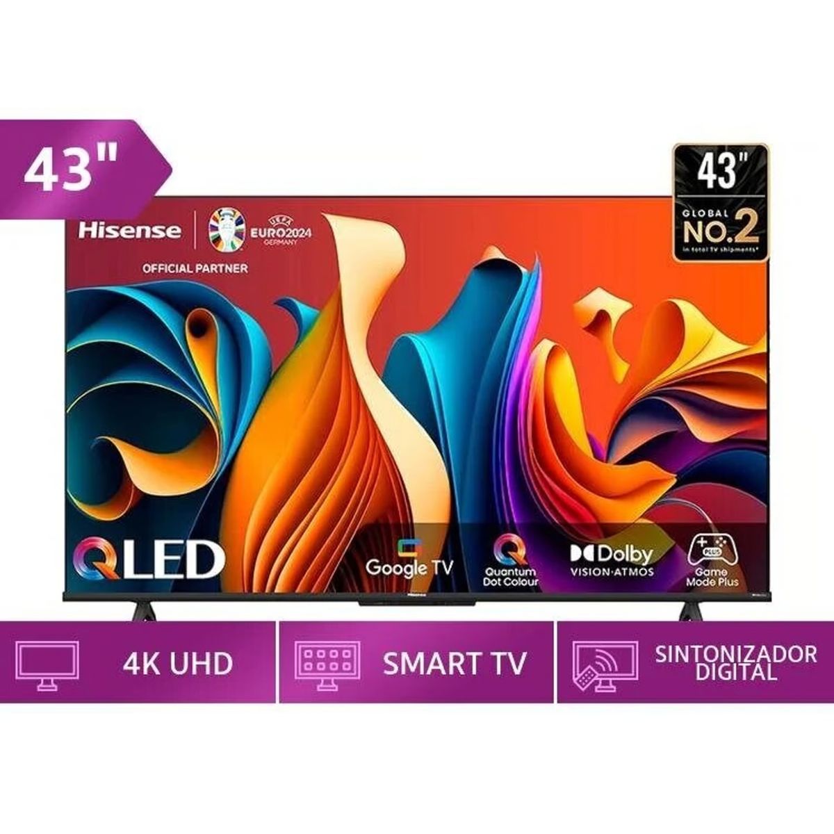 HISENSE - Televisor Hisense Qled 43 43q6n 4k Google Tv
