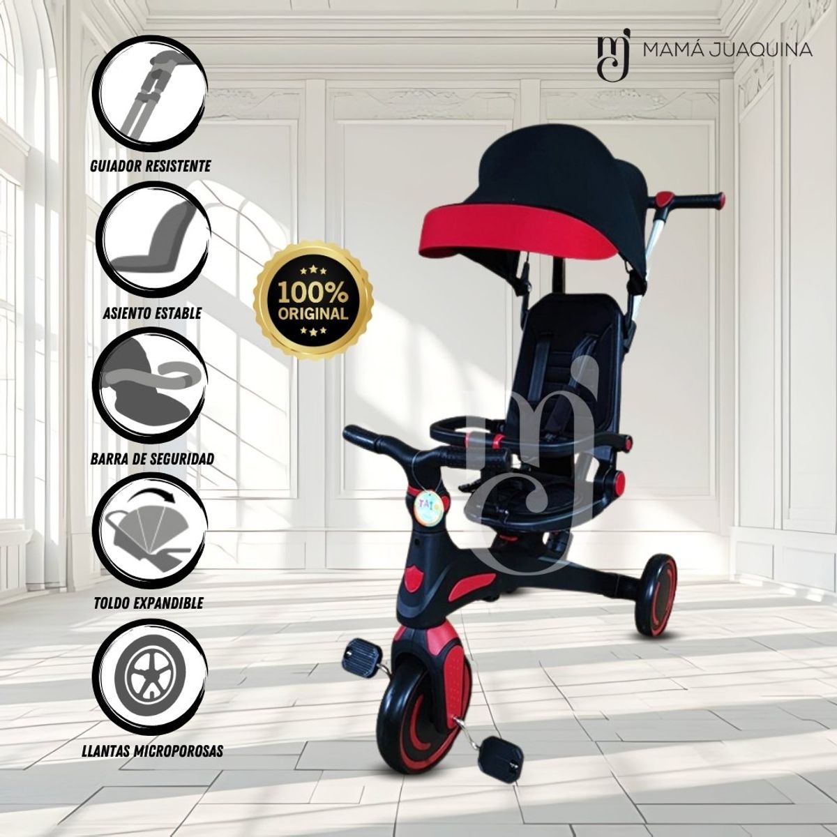 BABY - Triciclo Guiador «SHIELDER» Negro