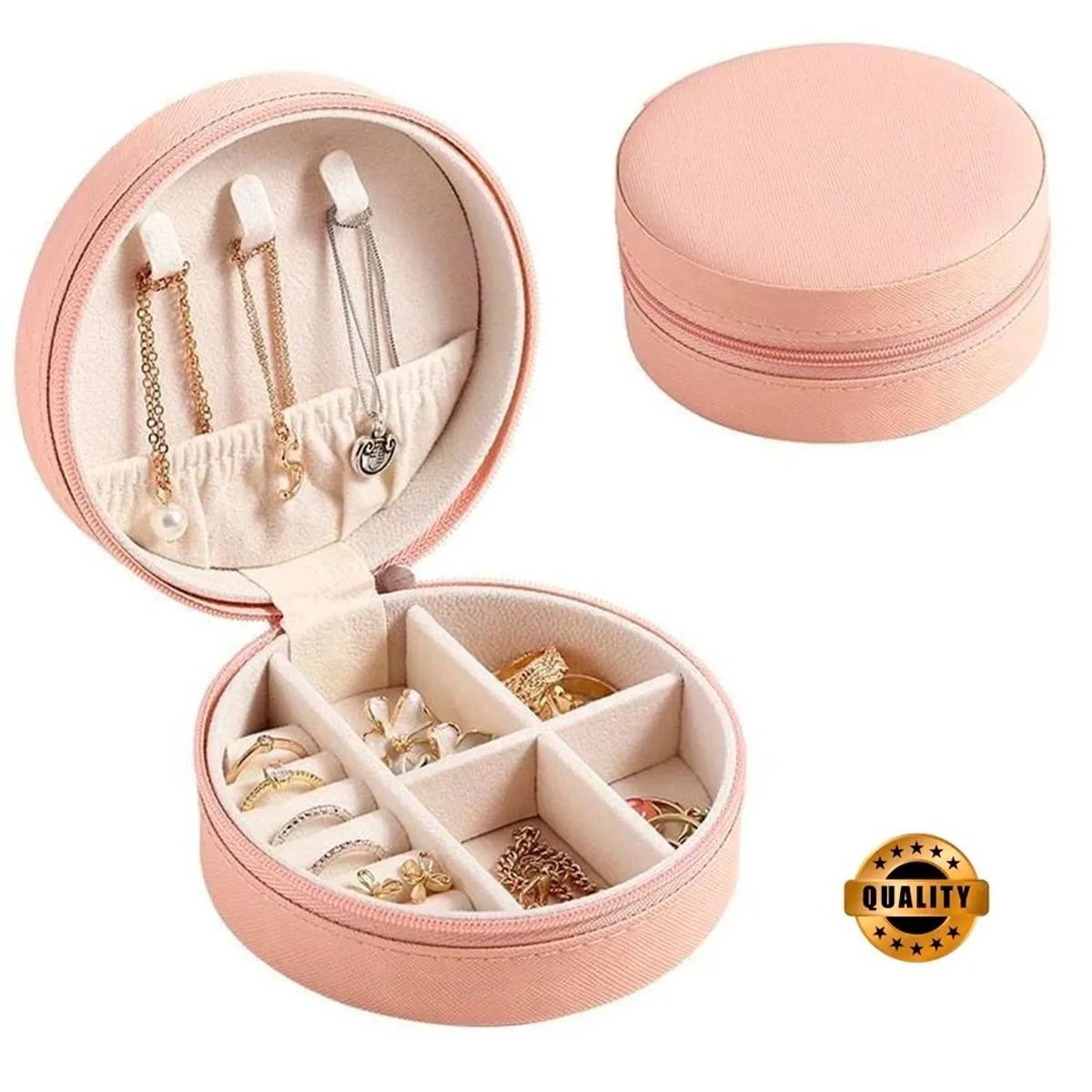 GENERICO - Maletín Organizador Joyero Viaje Rosado MDA290042 Redondo