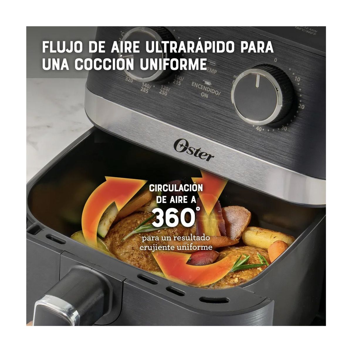 OSTER - Freidora de Aire Manual Oster DiamondForce 4L CKSTAF401MDF