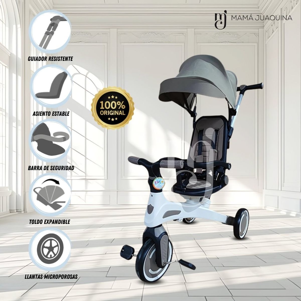 BABY - Triciclo Guiador «SHIELDER» Gray