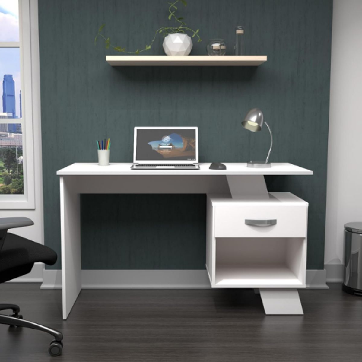 NACION MUEBLES - ESCRITORIO NACION MUEBLES TELLI COLOR BLANCO