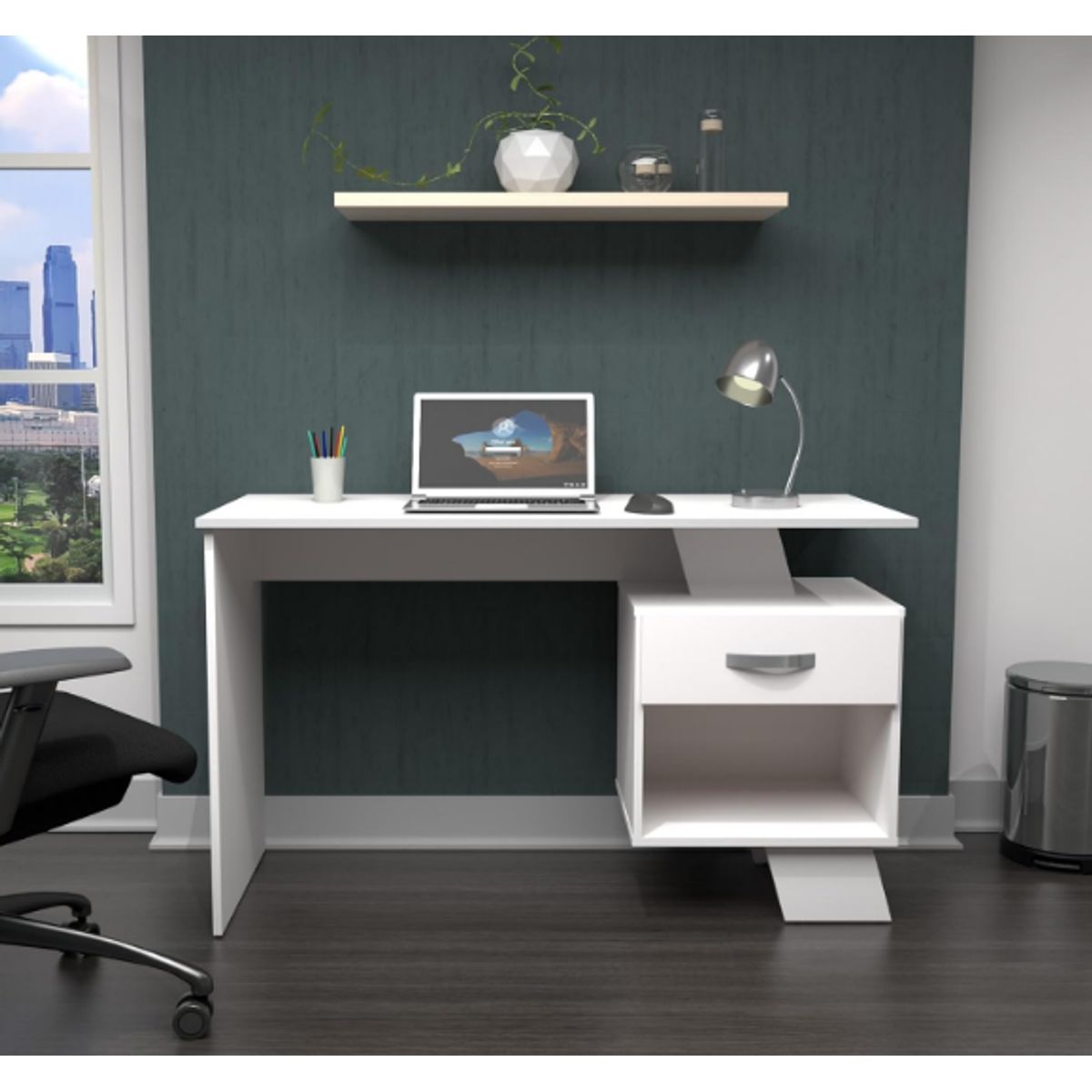 NACION MUEBLES - ESCRITORIO NACION MUEBLES TELLI COLOR BLANCO