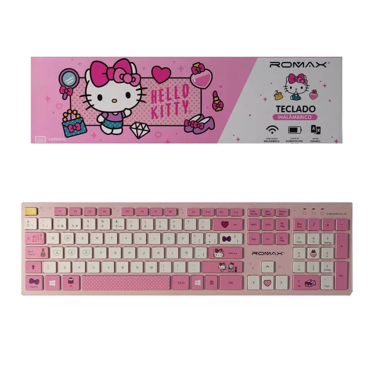 ROMAX - TECLADO HELLOP KITTY INALAMBRICO