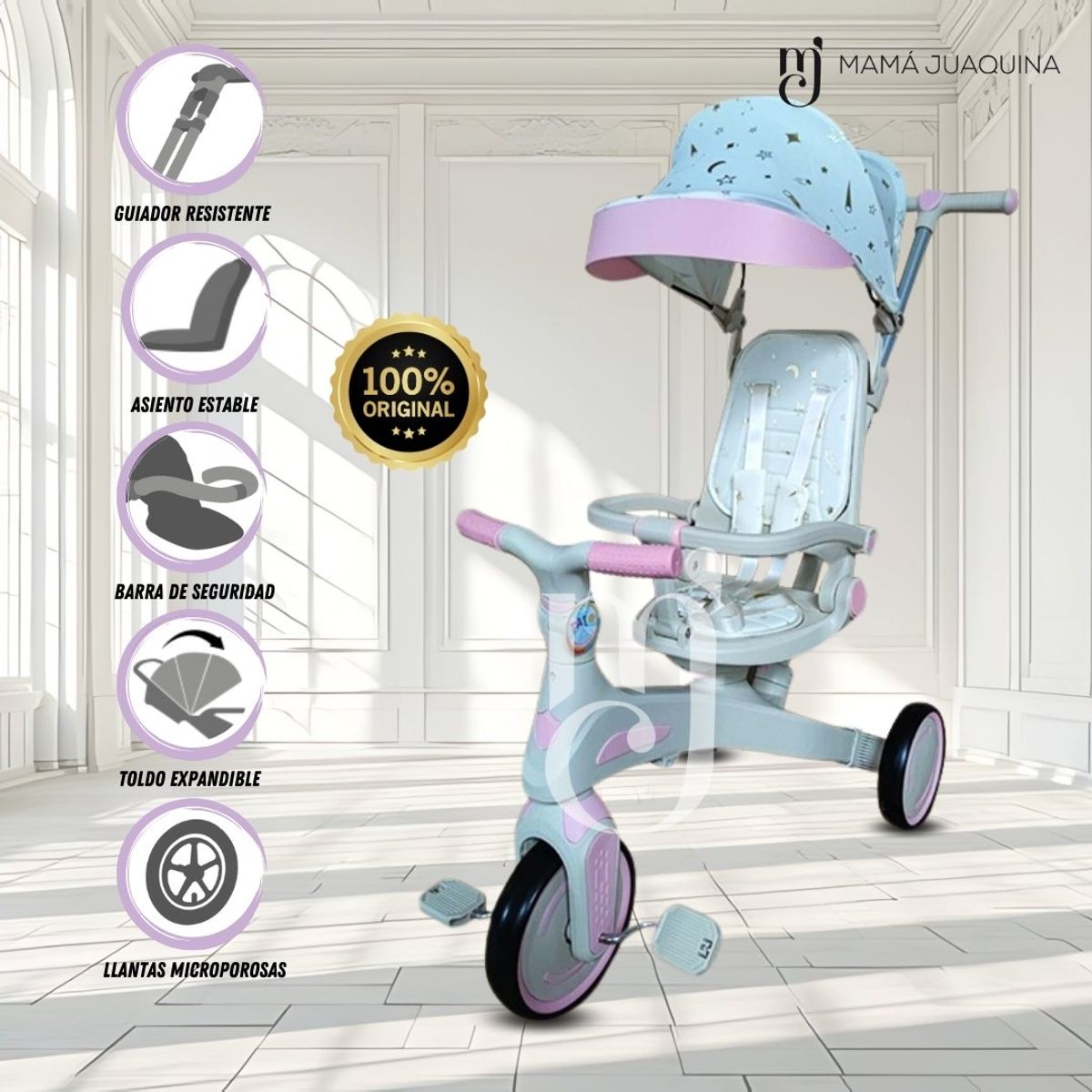 BABY - Triciclo Guiador «SHIELDER» Pink