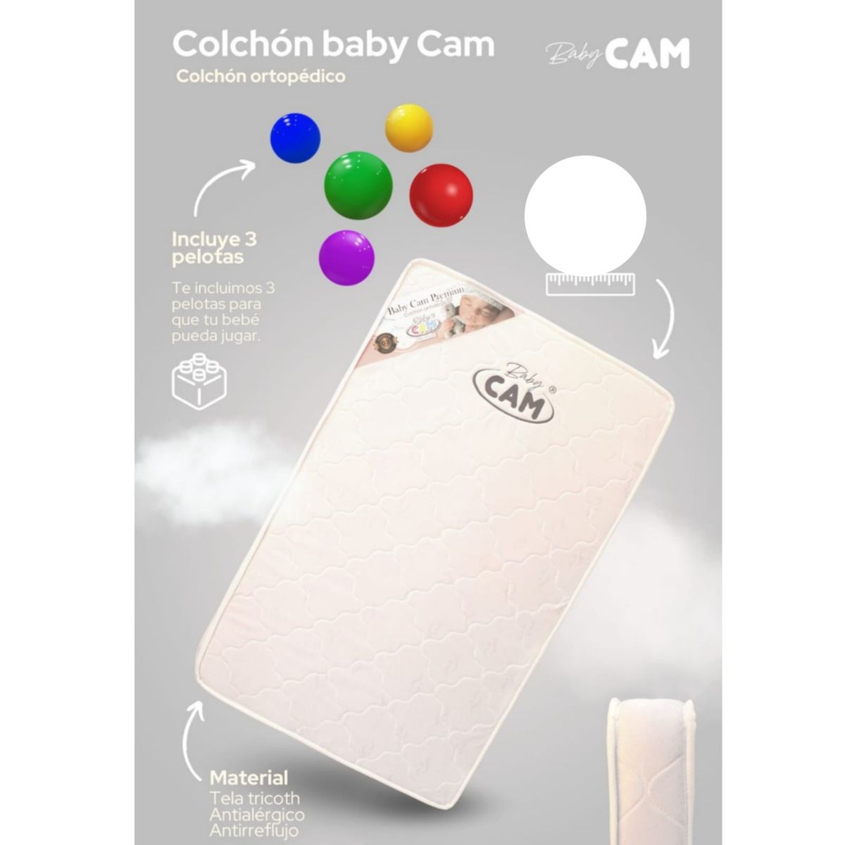 EBABY - Cuna para bebe Colecho Nala AZUL+ Colchón baby CAM AZUL