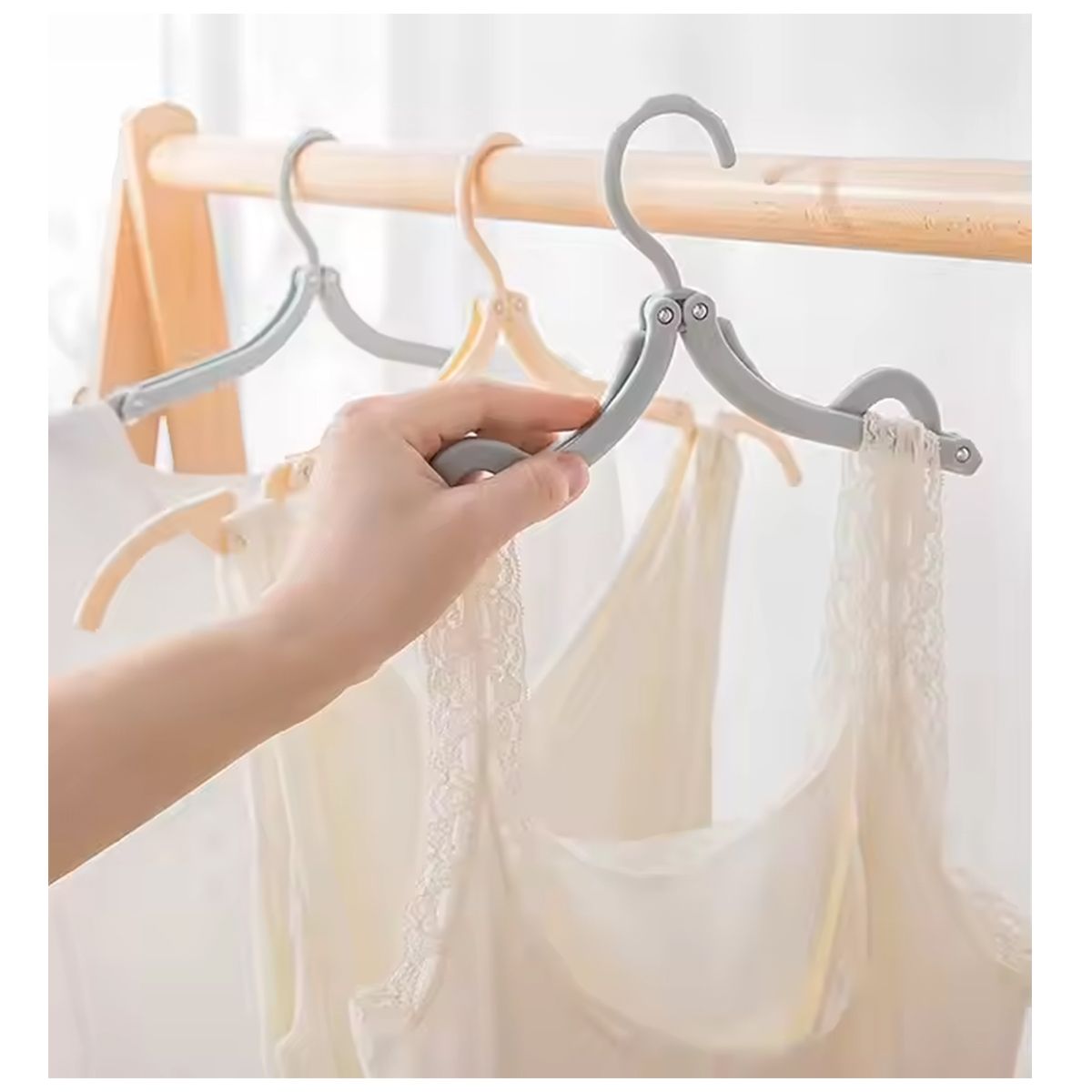 GENERICO - Colgador de ropa plegable con ganchos